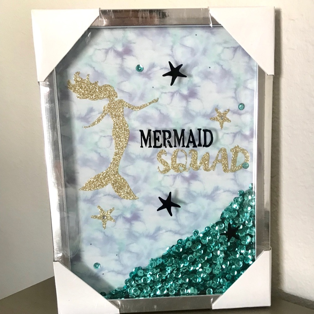 Brand new Mermaid Sequins Shadow Box Wall Decor